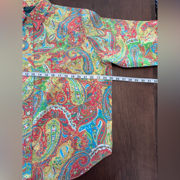 Women’s 2X Ralph Lauren multicolor paisley long sleeve button down shirt - Picture 7 of 12